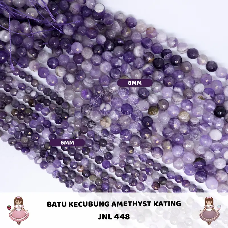 code 448 Batu Kecubung amethyst kating stone beads 0