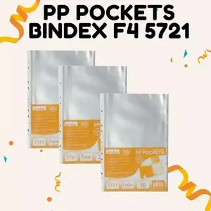 PP Pocket/Sheet Protector Uk Folio ( F4 ) Bindex 5721 (Isi 20 lembar)