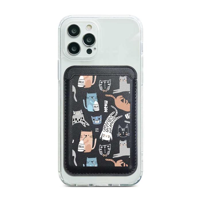 Gambar Pocket Wallet Card Holder Magnetic Cassion Cat Patterns - Black(Original) dari Cassion Official Kota Administrasi Jakarta Barat Tokopedia