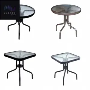 Meja teras outdoor Soleil Meja kopi - Hitam, kotak - Hitam, bulat