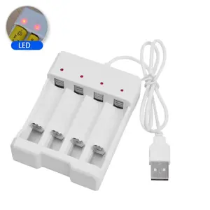 Charger Baterai USB Plug 4 slot for AA/AAA