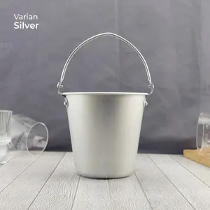 Ice Bucket Aluminium Wadah Es Batu Champagne 1.5L Silver Premium