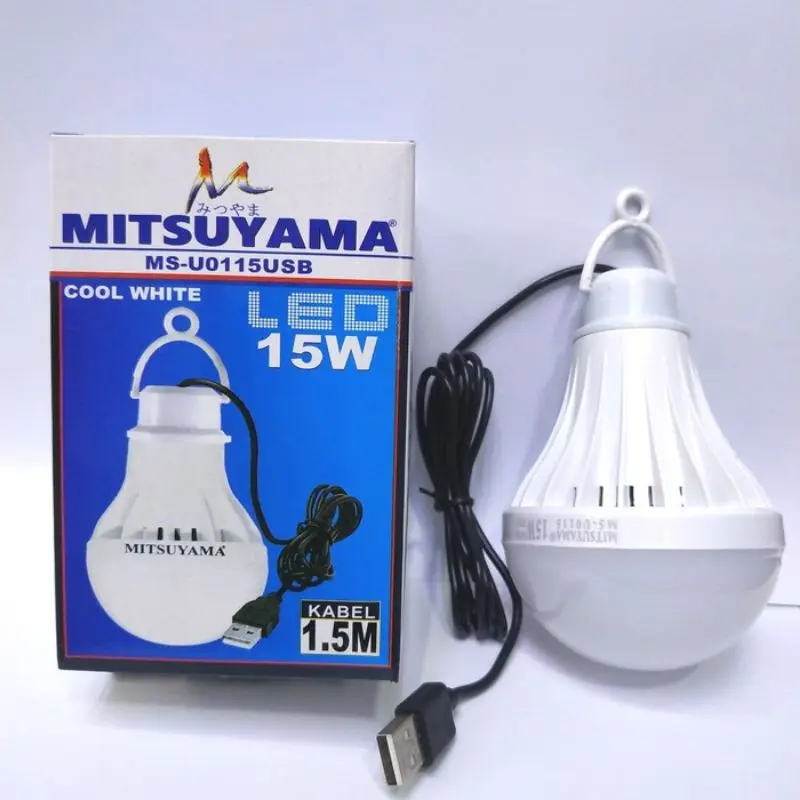 Lampu Bohlam USB Emergency Lamp Mitsuyama Bohlam led 10W 15W