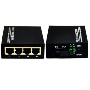 CONVERTER FIBER OPTIC TO LAN 4 PORT FO 100MBPS