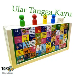 Mainan Anak Dan Keluarga Ular Tangga Kayu Wooden Snake Ladder