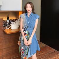 Gambar Dress Mini Wanita Jeans Premium ICONZ Import Kombinasi Flower - 00041 - Biru, XL dari ICONZ Clothing Kota Administrasi Jakarta Utara 1 Tokopedia