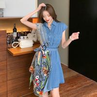 Gambar Dress Mini Wanita Jeans Premium ICONZ Import Kombinasi Flower - 00041 - Biru, XL dari ICONZ Clothing Kota Administrasi Jakarta Utara 3 Tokopedia