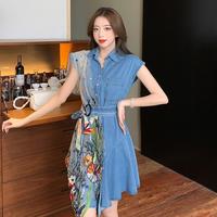 Gambar Dress Mini Wanita Jeans Premium ICONZ Import Kombinasi Flower - 00041 - Biru, XL dari ICONZ Clothing Kota Administrasi Jakarta Utara 4 Tokopedia