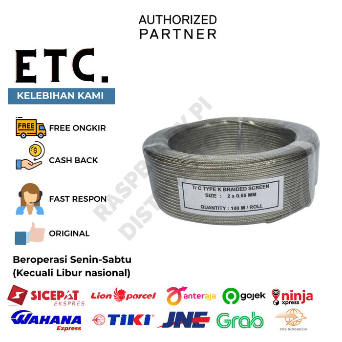 Gambar Kabel Thermocouple / Thermocouple wire Type K bahan Screen Meteran dari Raspberry Pi Distributor Kota Administrasi Jakarta Barat Tokopedia