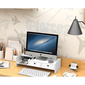 Meja Laptop Portable Rak Kayu Tempat Monitor Komputer PC Lesehan lipat