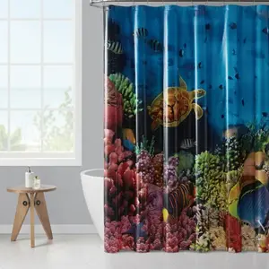 Tirai Kamar Mandi Pemandangan Kualitas Peva Tebal Modern 3D Part 2