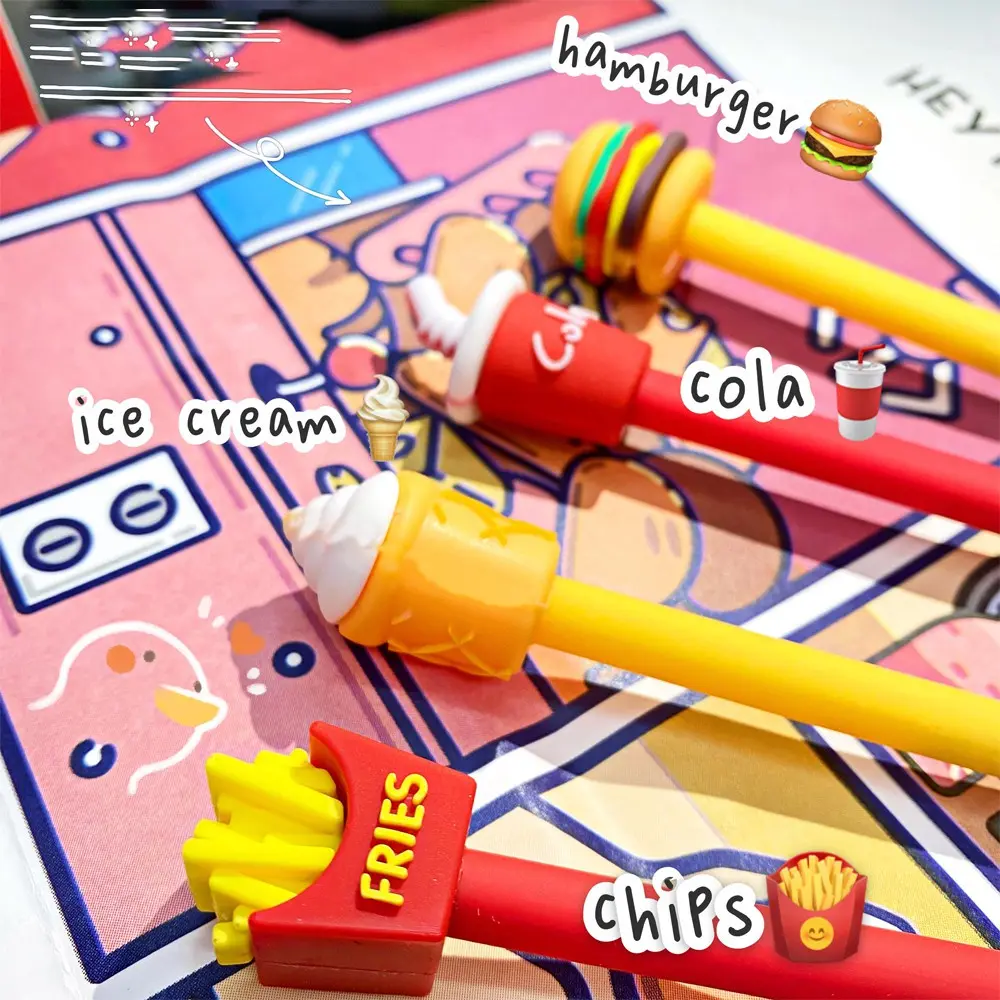PEN2560 Pulpen Makanan Burger / Cola / Fries / Ice Cream Gel