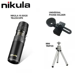 NIKULA 10-30x25 FULLSET - Portable Telescope with Tripod Phone Holder