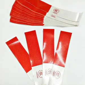 STICKER REFLECTIVE WARNING SIGN MOBIL TRUK GLOW IN THE DARK RED WHITE