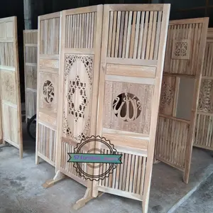 Sketsel simpel 3 pintu jati - Partisi hias pemisah ruangan mentahan
