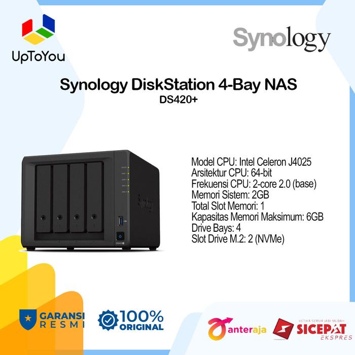 Gambar Synology DiskStation DS420+ 4-Bay NAS Server Storage Cloud DS420 Plus dari UPTOYOUCOM Kota Administrasi Jakarta Utara Tokopedia