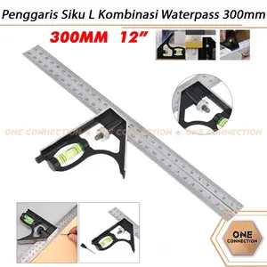 Penggaris Siku L Kombinasi Waterpass Combination Square Ruler Sudut