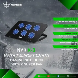 NYK COOLING PAD GAMING 6 FAN X3 WINTERSTORM