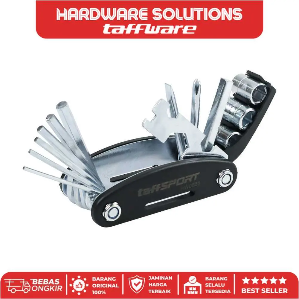 TaffSPORT Multifunctional 15 in 1 EDC Repair Tool - HW0668