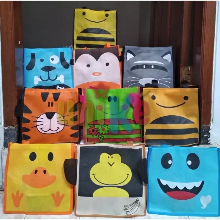 TENTENG MEDIUM ANIMAL Goodie Bag Ultah Anak harga MURAH Tas Souvenir