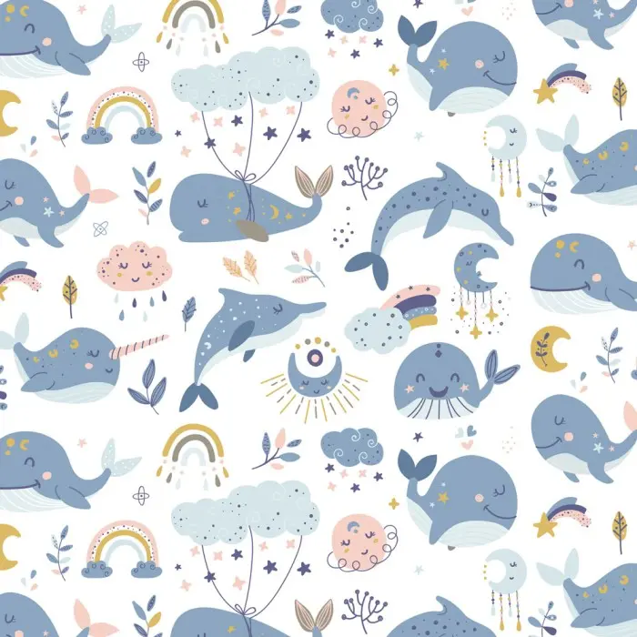 Kertas Kado Baby / New Born Harvest Baby Land - Whale