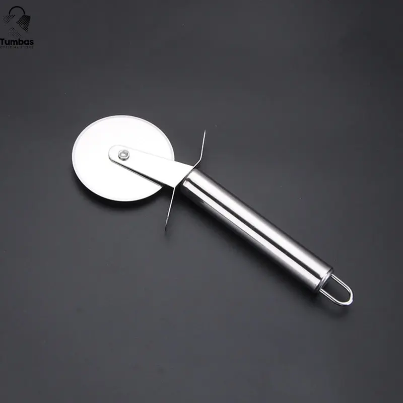 Pemotong Kue Pizza Stainless Steel Roller Cutter -Silver 3