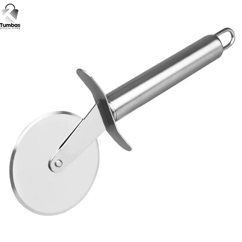 Pemotong Kue Pizza Stainless Steel Roller Cutter -Silver 4