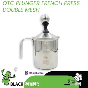 OTC COFFEE PLUNGER STAINLES FRENCH PRESS MILK KOPI FROTHER DOUBLE MESH
