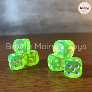 Dadu Roll Dice Mainan Anak Board Games Ular Tangga - 14Mm-Hijau