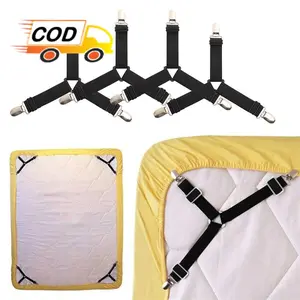 Jepitan Ujung Sprei Kasur Anti Geser 4PCS Penjepit Bed Cover Clip Holder Kuat Tidak Mudah Lepas Model 3 Pengunci Sudut