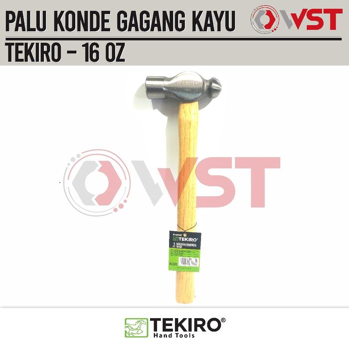 Gambar Tekiro Palu Konde 16OZ Gagang Kayu / Ball Pein Hammer 16 OZ dari WIJAYA SANTOSO TEKNIK Kota Surabaya Tokopedia