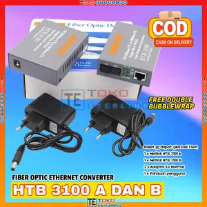 HTB-3100 A+B Fiber Optical Media Converter RJ45 Netlink 1 Pasang 25KM