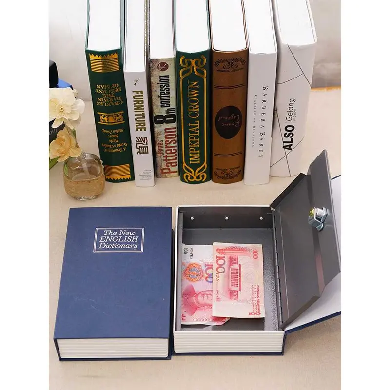 Brankas Mini Kotak Penyimpanan Model Buku Novel Safety Key Lock Size M 0