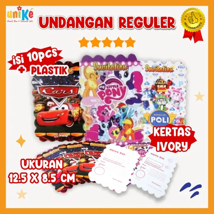 UNDANGAN ULANG TAHUN REGULER perlengkapan pesta ulang tahun anak unik