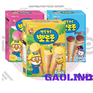 Pororo Ice Cone Snack Rasa Banana, Strawberry & Chocolate