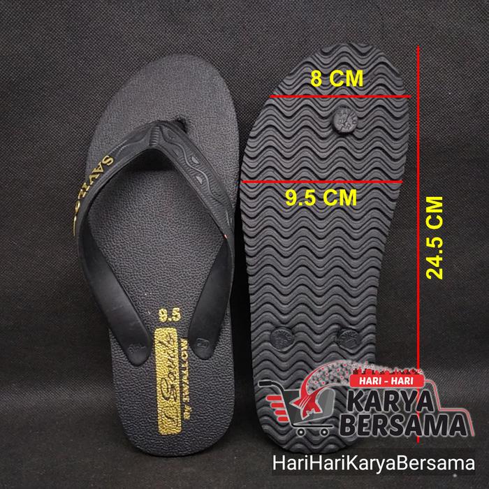 Gambar SANDAL JEPIT SAVILO WARNA BLACK GOLD UKURAN 9.5 dari HariHariKaryaBersama Kota Medan Tokopedia
