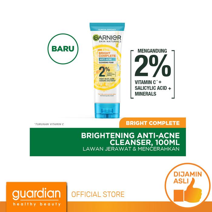 Gambar Garnier Bright Complete Anti-Acne Facial Foam 100ml dari Guardian Official Store Kab. Bekasi Tokopedia