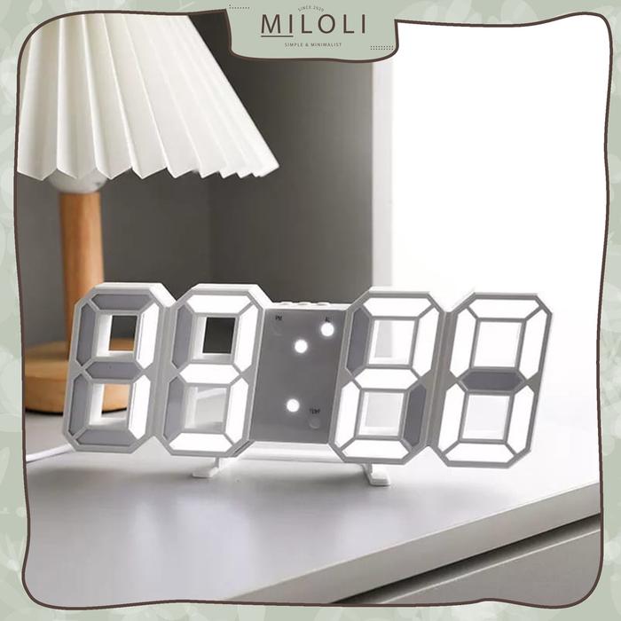 Gambar [MILOLI] Jam Digital 3D Clock LED Meja Alarm Dinding Clock- F0172 dari Miloli Kota Tangerang Tokopedia