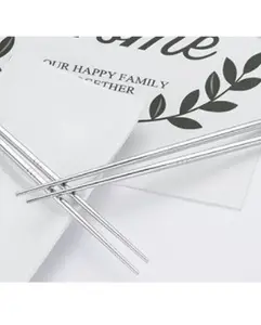 Sepasang Sumpit Makan Korea bahan Stainless Steel Sumpit Besi Alat Mak