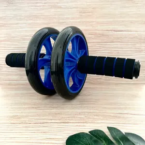 alat abs roller wheel double alat gym ab perut pembentuk otot