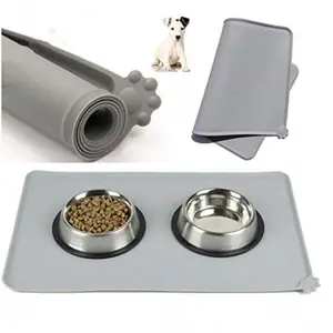 Matras Tempat Makan Kucing Anjing Pet Food Mat - Gray