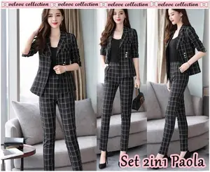 Set 2in1 paola wn STELAN KEKINIAN BAJU KANTOR WANITA SET FORMAL Setela