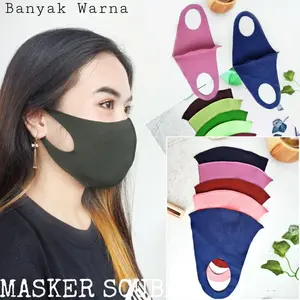 ISI 20 PCS Masker Kain Non medis Scuba Hitam Gramasi 250 - 285 gram dewasa dan anak