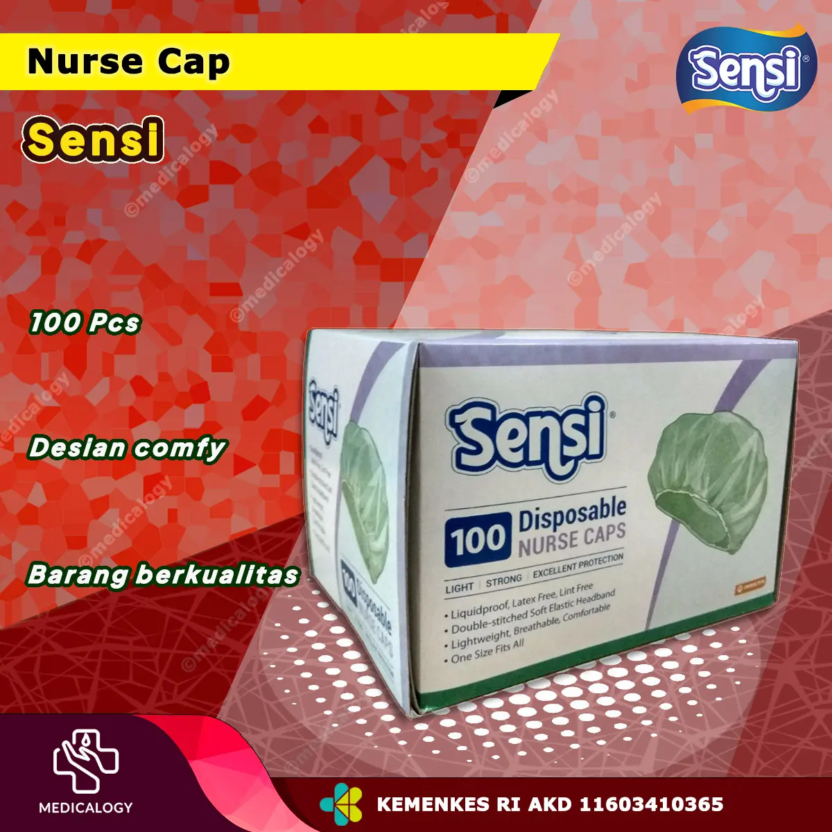 Sensi Nurse Cap Penutup Kepala Per Box Isi 100 pcs