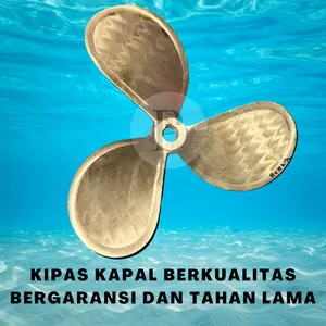 Baling 3 Daun Bawal 13 inchi Propeller Baling Kipas Perahu Kuningan