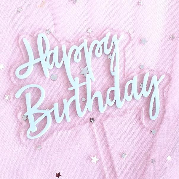 Gambar Happy Birthday HB 02 Biru Muda Cake Topper Tusukan Kue Ulang Tahun dari Merlicious Cakes Kota Administrasi Jakarta Pusat Tokopedia