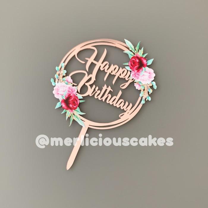 Gambar Happy Birthday HB 06 Rose Gold Cake Topper Tusukan Kue Ulang Tahun dari Merlicious Cakes Kota Administrasi Jakarta Pusat Tokopedia