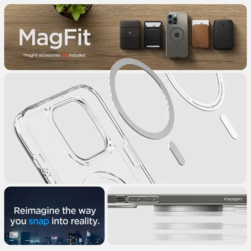 Case iPhone 14 Pro Max Plus Spigen Ultra Hybrid MagSafe Clear Casing 3