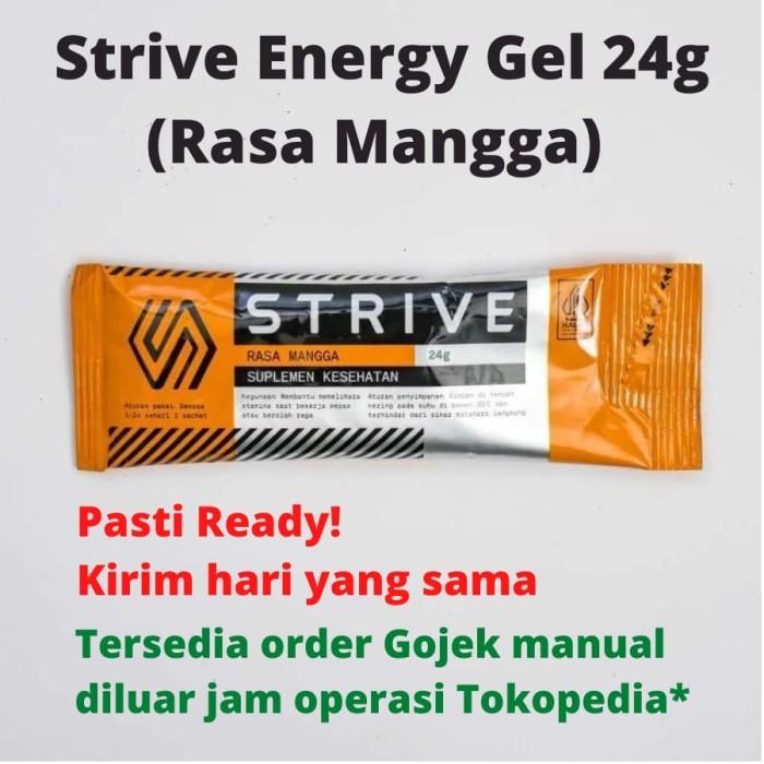 STRIVE ENERGY GEL 24g MANGGA MARKISA NANAS untuk supplemen tenaga lari sepeda triathlon  - 1 BOX isi 5 sachet 6