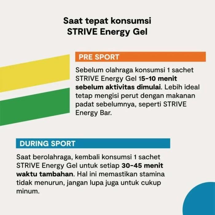 STRIVE ENERGY GEL 24g MANGGA MARKISA NANAS untuk supplemen tenaga lari sepeda triathlon  - 1 BOX isi 5 sachet 5